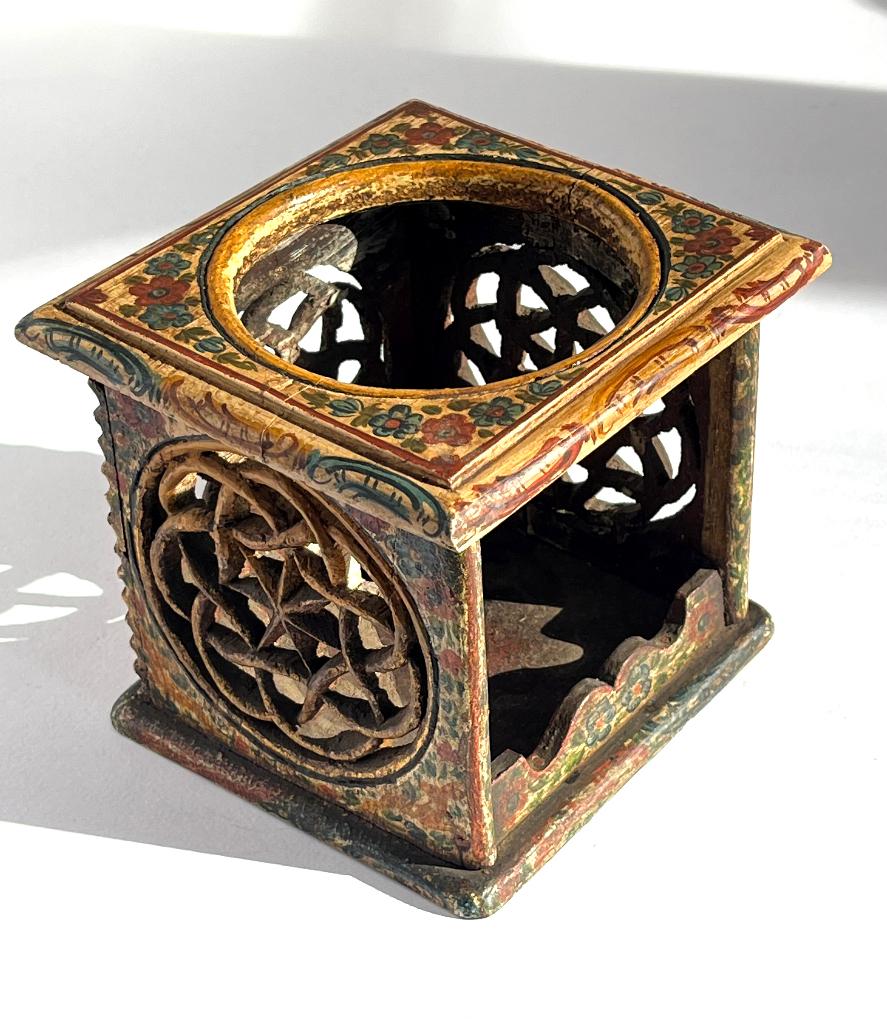 Antiek 18e eeuw Komfoortje Hindeloopen hoogte 10cm Theelicht, Antiek en Kunst, Curiosa en Brocante, Ophalen of Verzenden