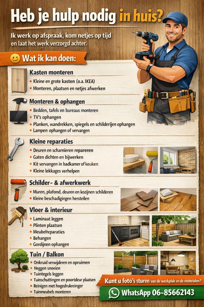 Tuin werk/ huizeerk, Ophalen of Verzenden, Zo goed als nieuw, Hout, Overige typen