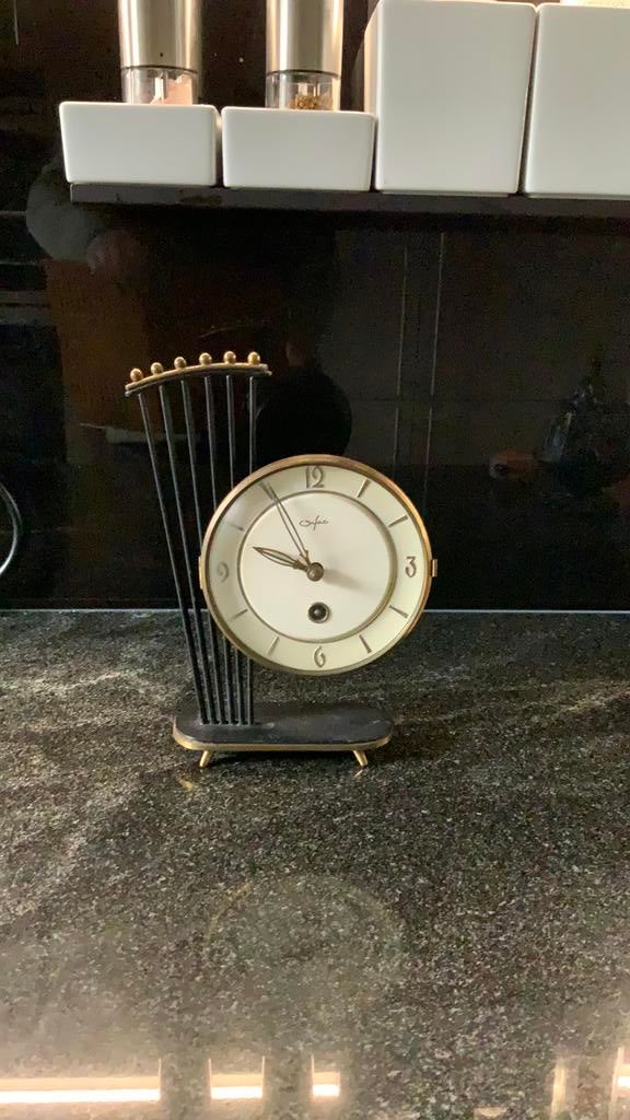 Vintage Orfac klok uit 50er jaren, Huis en Inrichting, Ophalen of Verzenden, Gebruikt, Wandklok