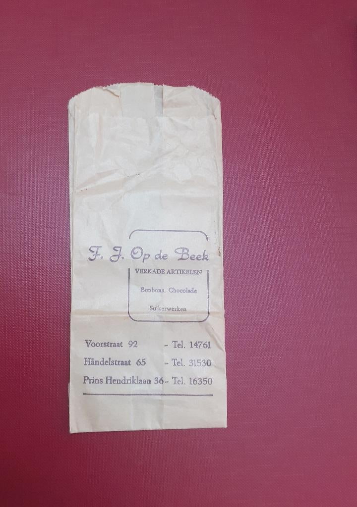 Utrecht F.J. Op de Beek oude winkelzak Verkade artikelen, Verzamelen, Ophalen of Verzenden, Zo goed als nieuw, Verpakking