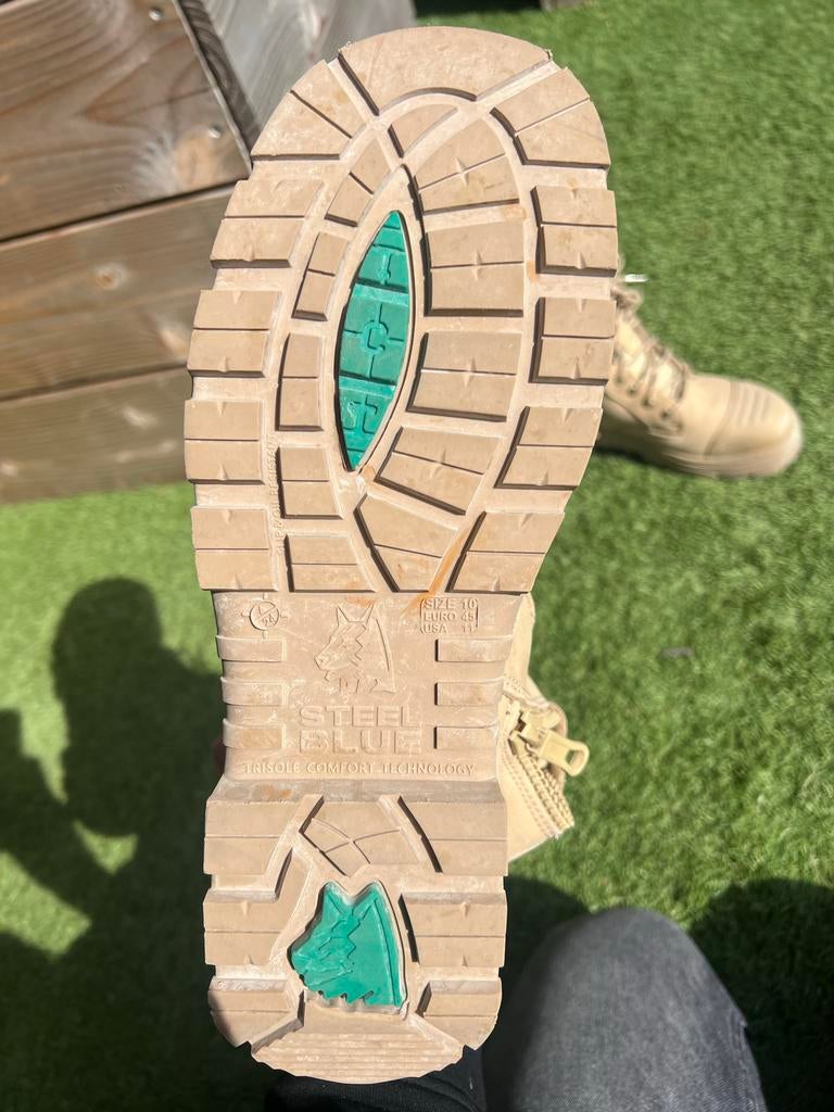 Steel Blue gloednieuwe zip sand S3 hoge werkschoenen maat 45, Doe-het-zelf en Verbouw, Veiligheidskleding, Ophalen of Verzenden