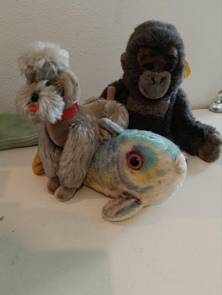 3 Steiff knuffels, Ophalen of Verzenden, Overige typen