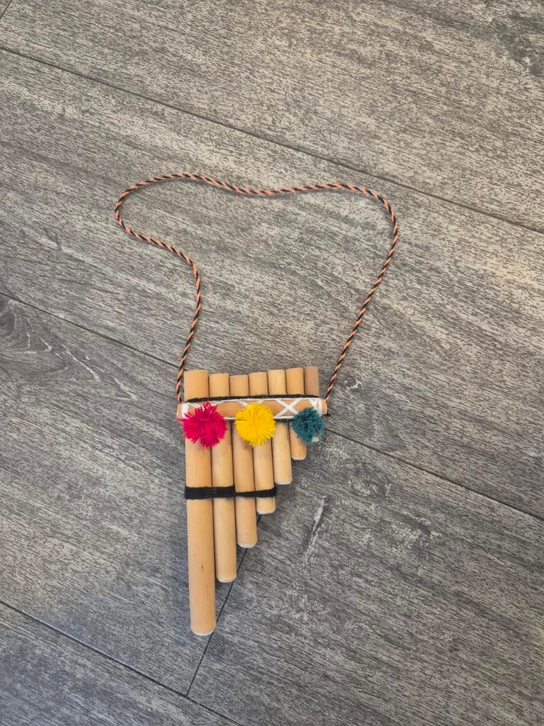 Handgemaakte panfluit uit Peru (SIKU) 13 buizen, Ophalen of Verzenden, Zo goed als nieuw, Houtblazer