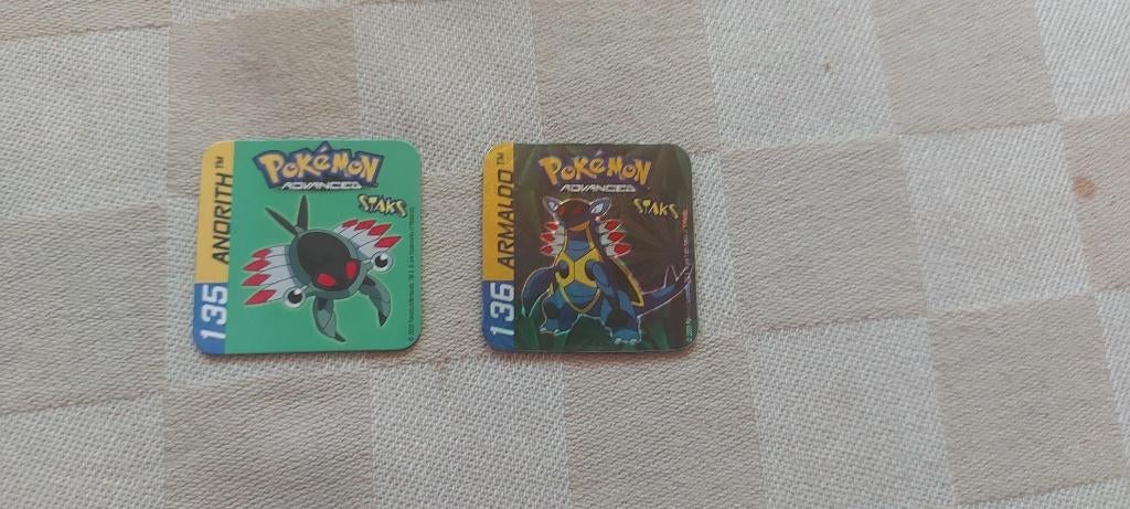 pokemon magneten panini staks Anorith en Armaldo holo, Ophalen of Verzenden, Nieuw, Overige typen