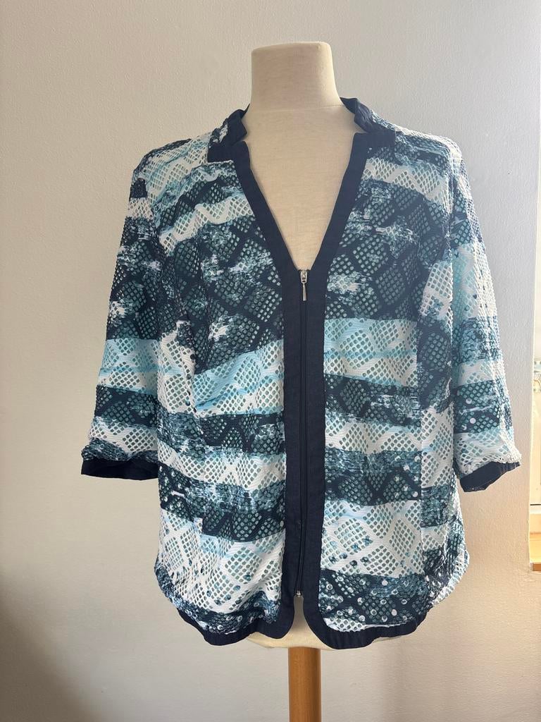 Habella vest met rits, Blauw, Maat 46/48 (XL) of groter, Ophalen of Verzenden, Korte mouw