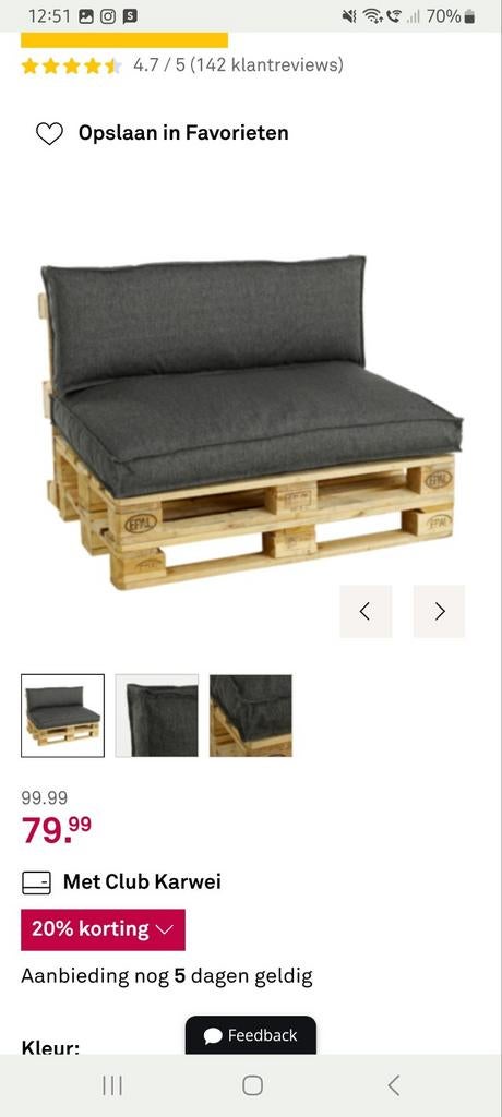 Hidde Palletkussenset Karwei - Antraciet - 4-delig, Tuin en Terras, Tuinmeubel-accessoires, Ophalen of Verzenden, Nieuw