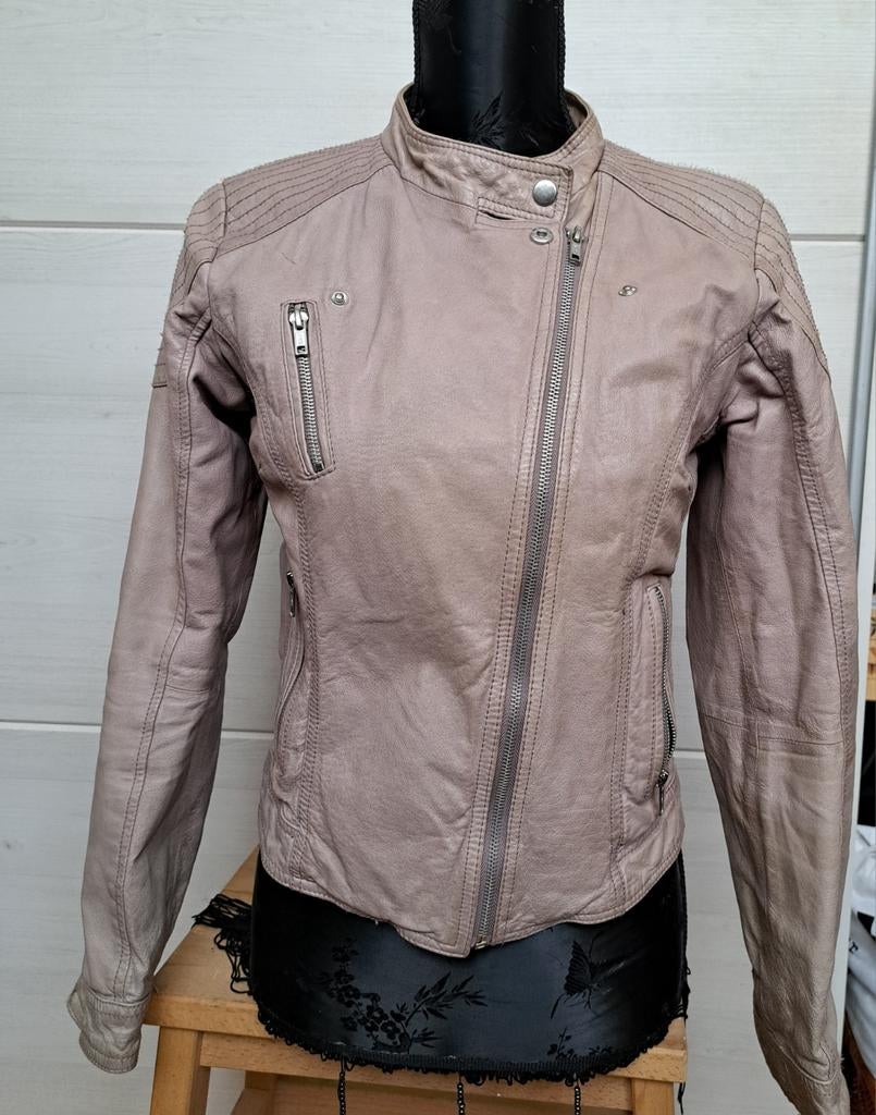 Leren damesjack mt 36/38 oud roze, Ophalen of Verzenden, Gedragen
