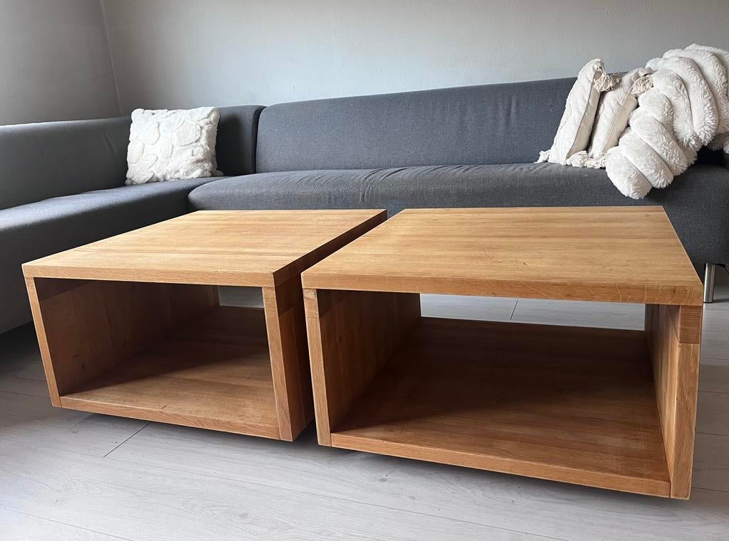 2 salontafels, Huis en Inrichting, Tafels | Salontafels, Ophalen, 50 tot 100 cm, Vierkant, 50 tot 100 cm