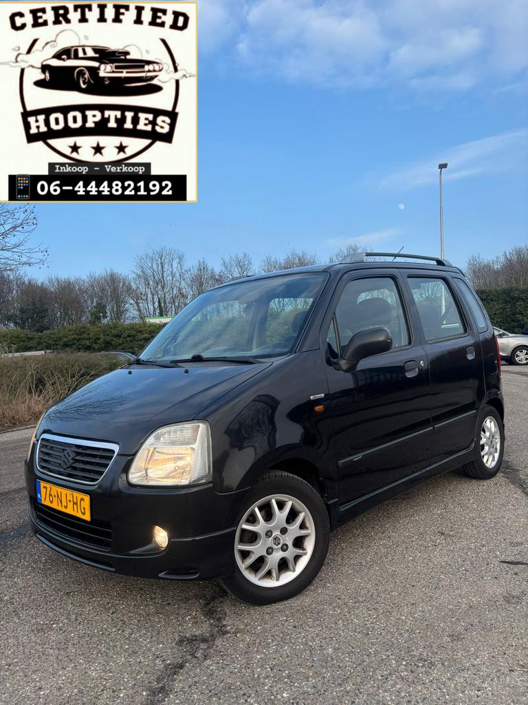 Suzuki Wagon R+ 1.3 2003 5DRS Zwart APK 29-01-2027 Rijklaar!, Auto's, Suzuki, Voorwielaandrijving, 31 €/maand, 4 cilinders, Origineel Nederlands