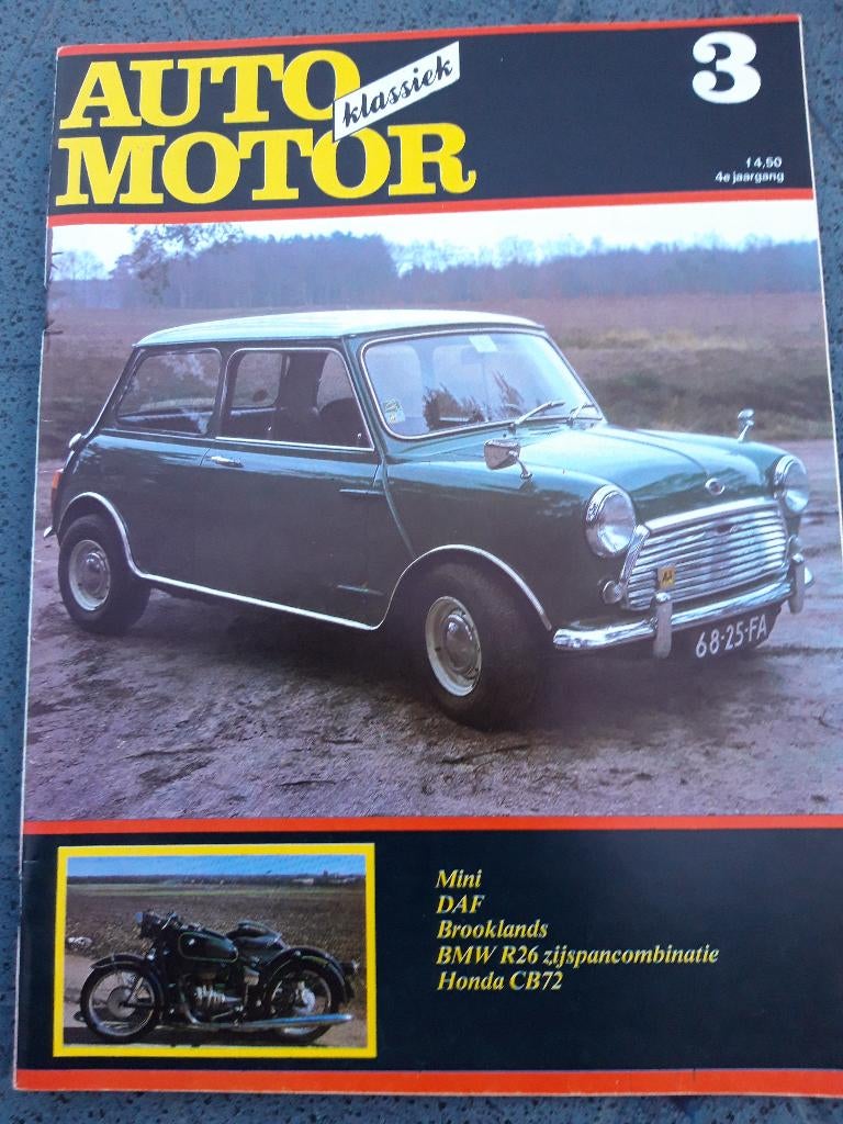 Auto Motor Klassiek 88-3 DAF – Mini – Honda CB72 – BMW R26, Ophalen of Verzenden, Zo goed als nieuw, Algemeen