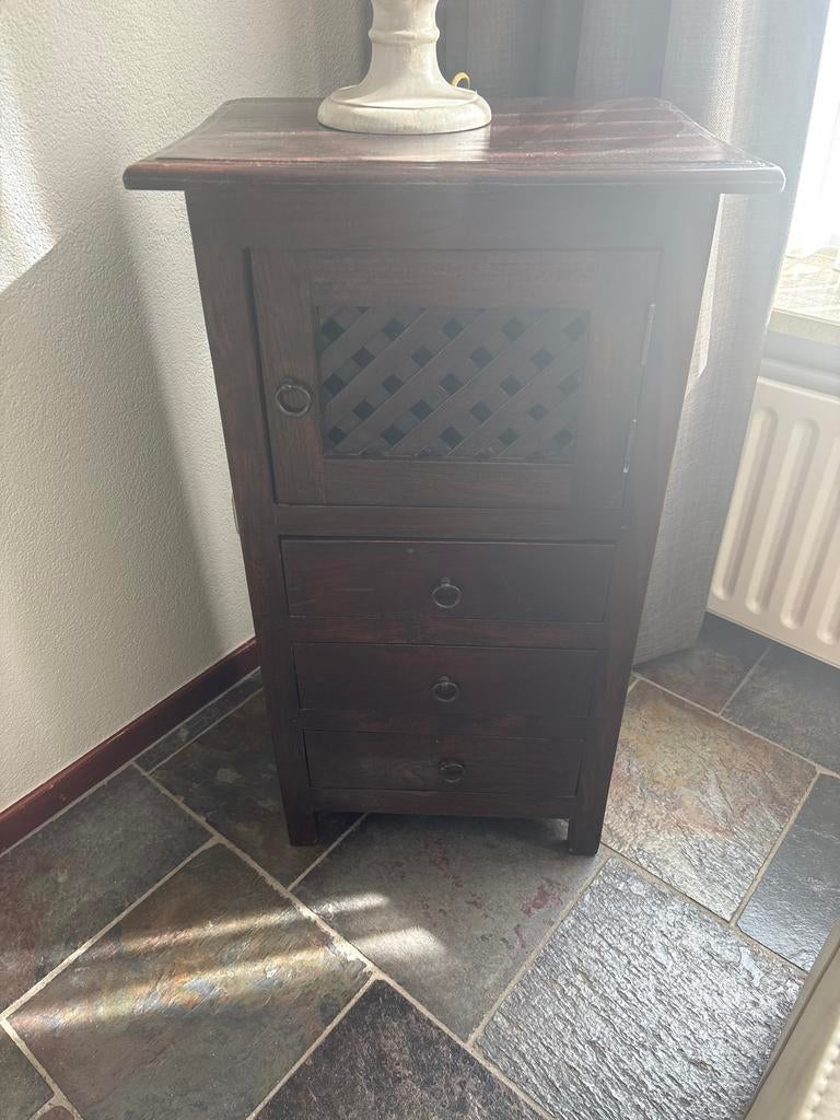 Koloniaal kastje met lade en deurtje, Huis en Inrichting, Kasten | Overige, Ophalen of Verzenden, Gebruikt