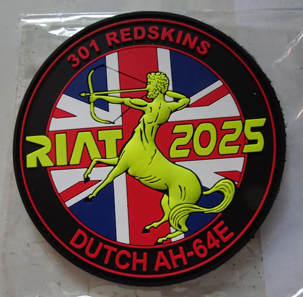 Patch 301 squadron RIAT 2025 PVC Glow in the Dark, Ophalen of Verzenden, Luchtmacht, Nederland, Embleem of Badge