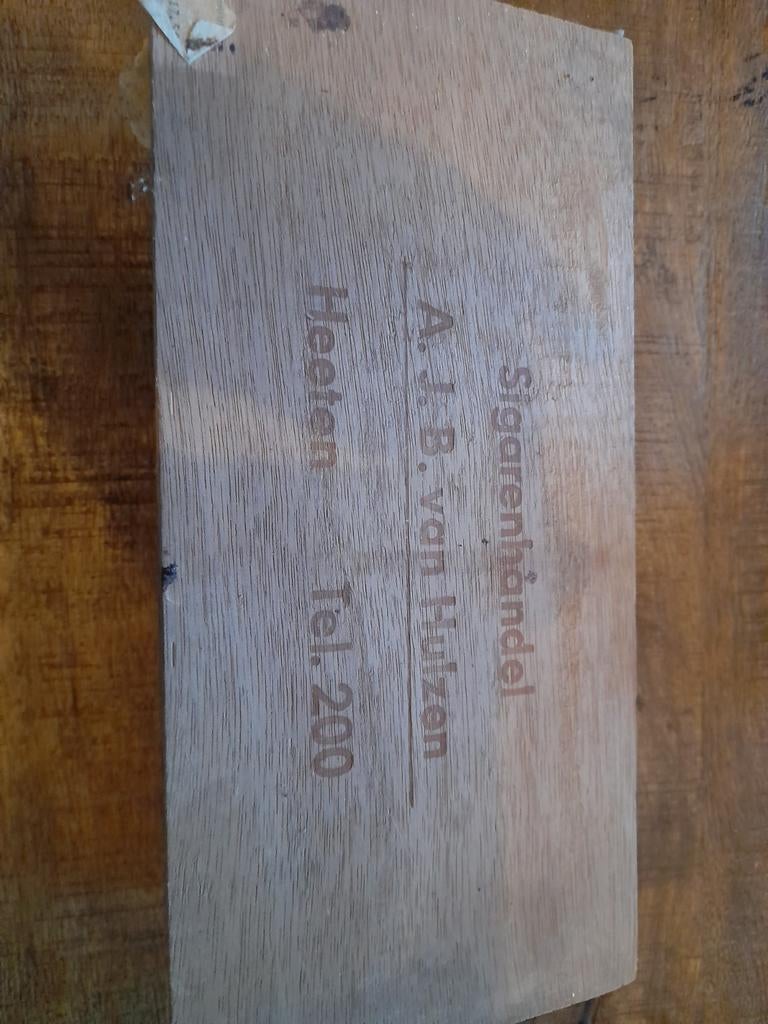 Houten sigarenkistje A.J.B. van Hulzen Heeten, Verzamelen, Blikken, Ophalen of Verzenden