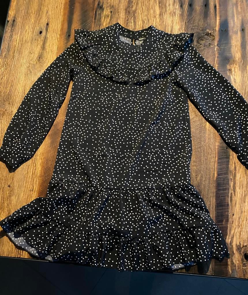 Leuk zwart jurkje met stippen van SHEIN - Maat XS, Zwart, Ophalen of Verzenden, Zo goed als nieuw, Maat 34 (XS) of kleiner