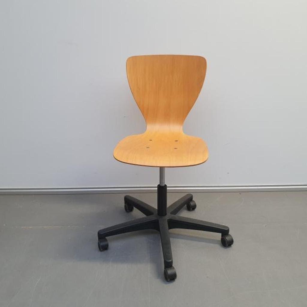 25x houten werkstoelen verrijdbare werkplaatsstoel school, Ophalen, Gebruikt, Overige kleuren, Vijf, Zes of meer stoelen