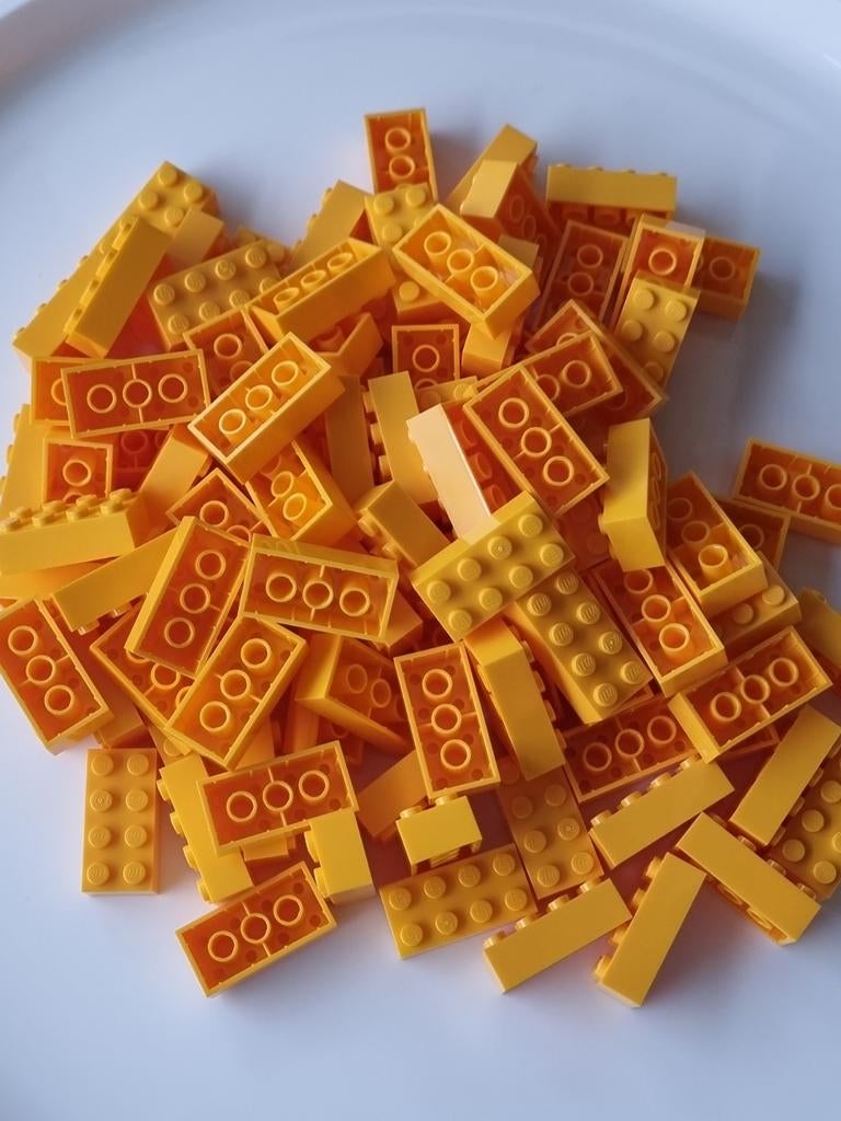 100 nieuwe lego stenen 2x4 Flamish Yellowish Orange, Ophalen of Verzenden, Nieuw, Losse stenen, Lego