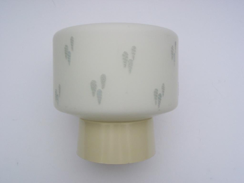 vintage plafondlamp melkglas glas '50 grijs wit druppel., Ophalen of Verzenden, Gebruikt, Glas, Vintage