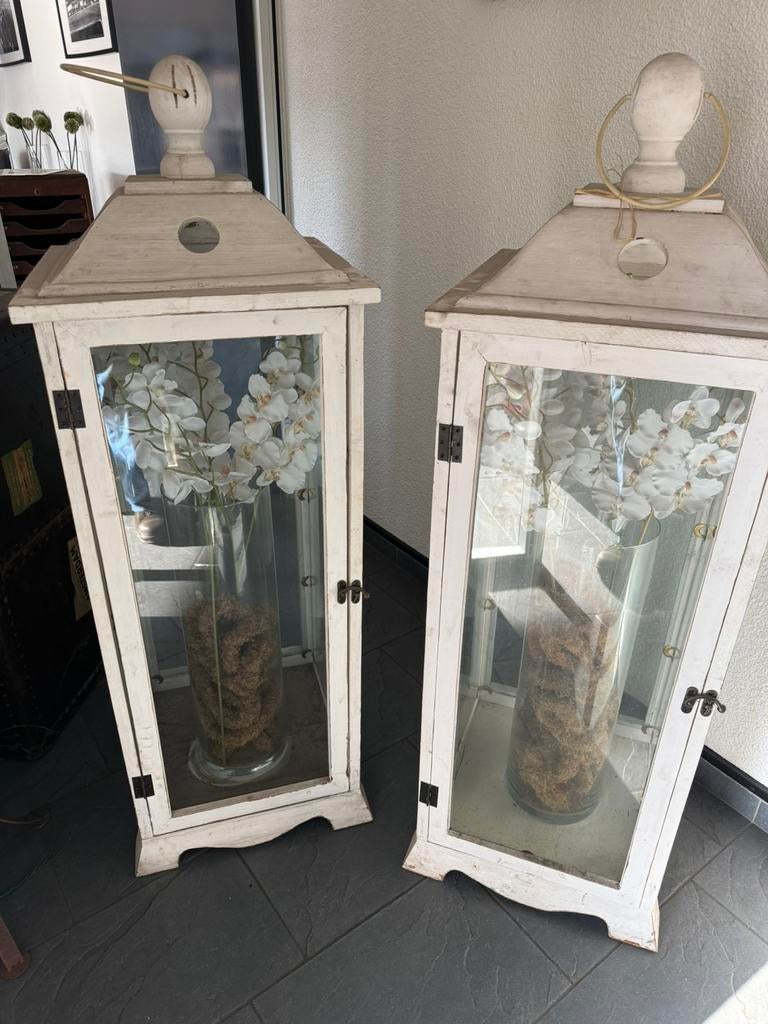 Windlicht, Wit, Ophalen of Verzenden, Zo goed als nieuw, 75 cm of meer