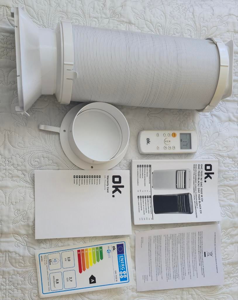 OK. Mobiele Airco OAC 2223 W met Afstandsbediening, Witgoed en Apparatuur, Airco's, Minder dan 60 m³, Energieklasse A of zuiniger