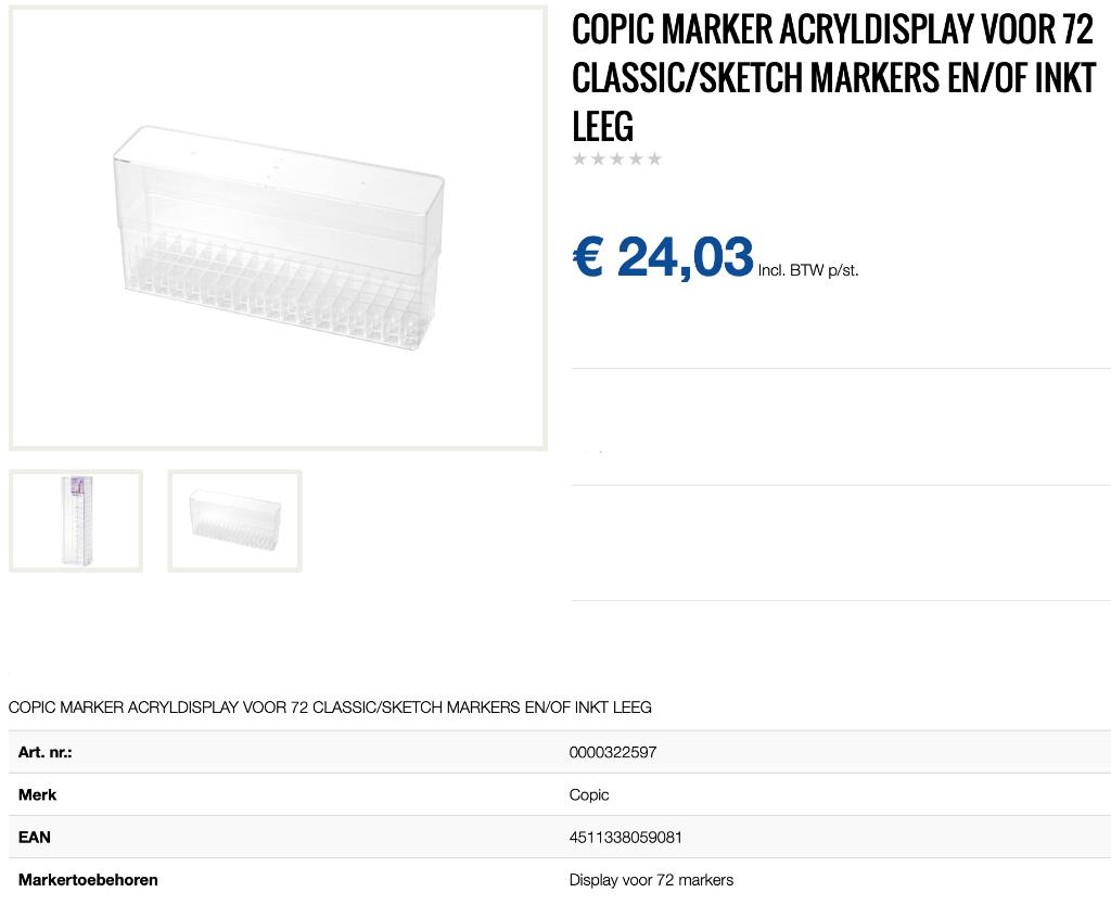 Lege Box 72 Copic Standaard sketchmarkers, Hobby en Vrije tijd, Tekenen, Ophalen, Nieuw, Overige typen