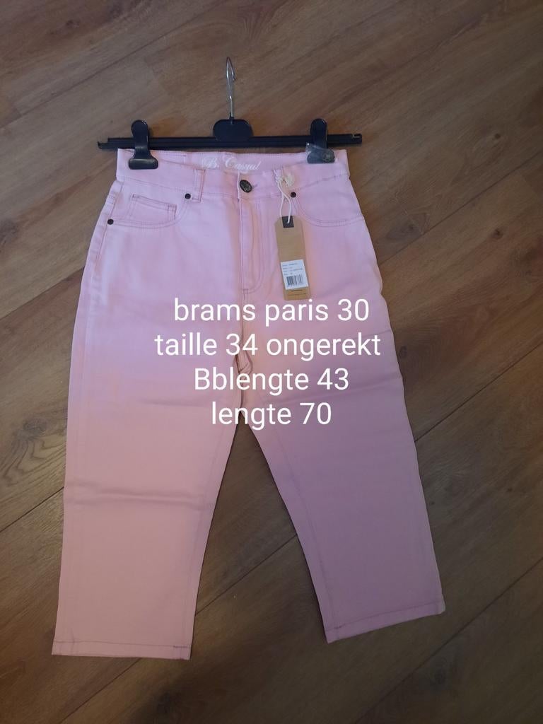 Brams paris capri roze maat 30 driekwart broek nieuw, Overige kleuren, Bram s paris, Nieuw, Ophalen of Verzenden