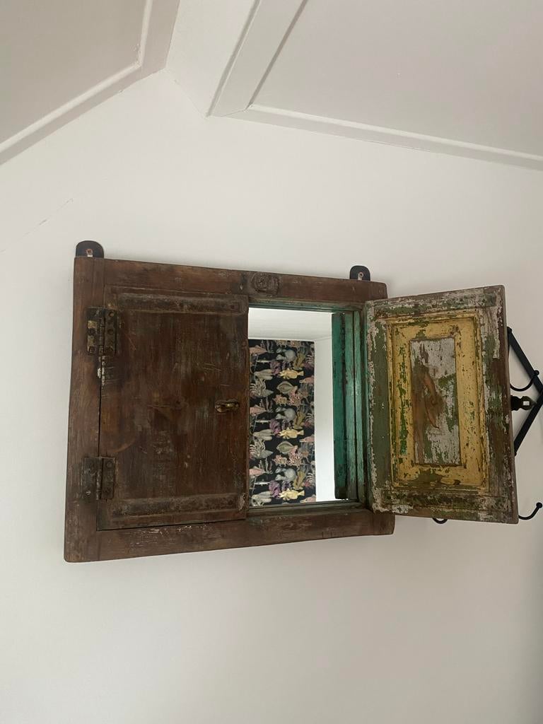 India spiegel met luiken, Ophalen, Rechthoekig, Minder dan 50 cm, Minder dan 100 cm