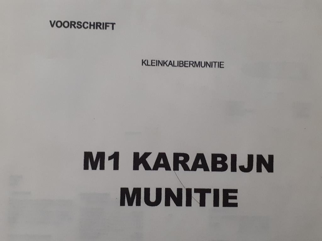 KL voorschrift .30M1 karabijn munitie, Ophalen of Verzenden, Landmacht, Nederland, Overige typen