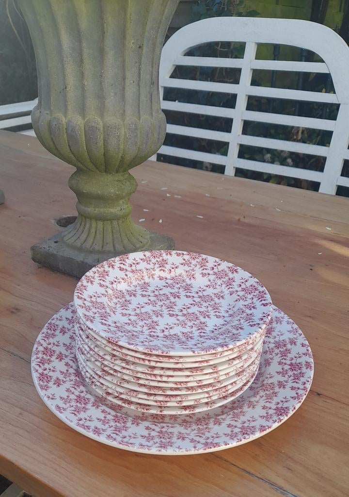 Broadhurst Rosalie bordenset: 1 groot, 10 kleine bordjes, Antiek en Kunst, Ophalen of Verzenden