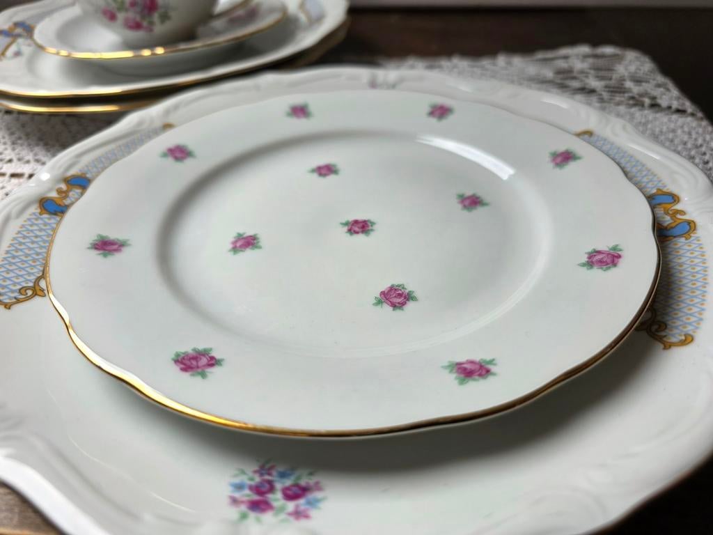 Eet dinerborden roosje, Ophalen of Verzenden