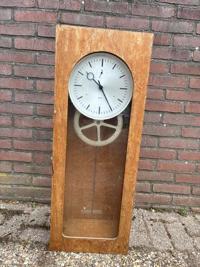 Antieke Burk fabrieksklok - Industriële wandklok, Ophalen of Verzenden