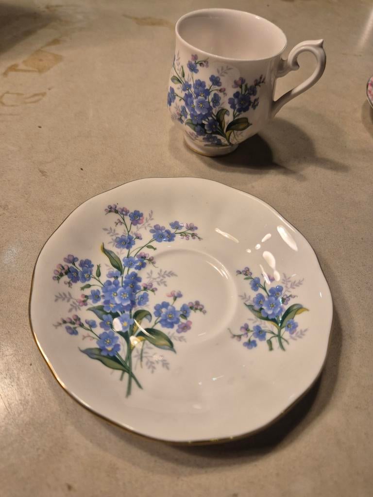 Royal Albert “Forget Me Not” kop en schotel vintage, Ophalen of Verzenden