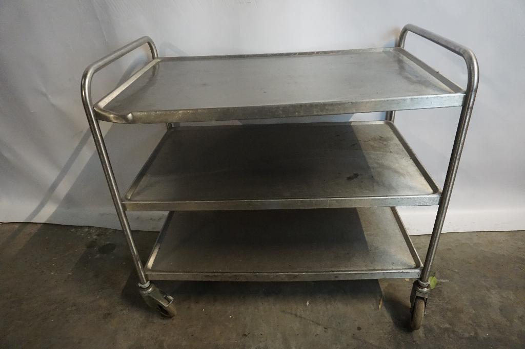 RVS Serveerwagen magazijnwagen serveerkar, Ophalen, Gebruikt, Metaal