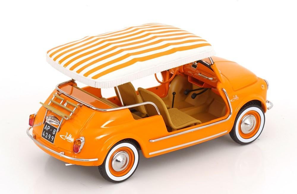 JSN Norev 1:18 Fiat 500 Jolly 1965 orange, -, Norev, Ophalen of Verzenden, -