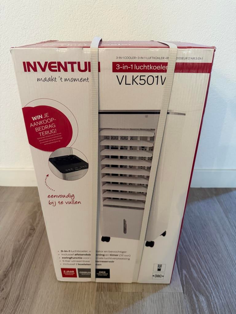 Inventum 3-in-1 Luchtkoeler VLK501W nieuw in de doos, Ophalen, Tafel- of Grondventilator, Minder dan 60 m³, Nieuw