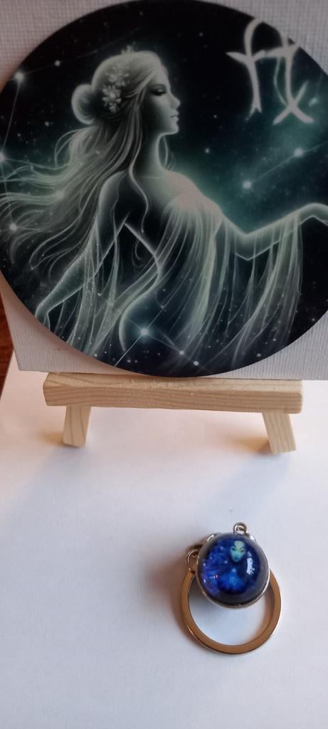 Schilderijtje en sleutelhanger met sterrenbeeld Maagd, Ophalen of Verzenden