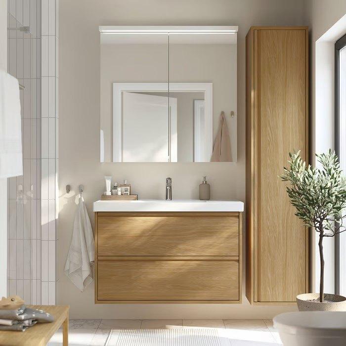 IKEA badkamermeubel set ÄNGSJÖN wastafel kast en 2 kranen, Huis en Inrichting, Badkamer | Badkamermeubels, Ophalen, Nieuw, 50 tot 100 cm