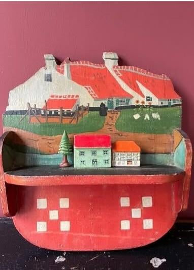 Houten wandplankje, volkskunst, Antiek en Kunst, Ophalen of Verzenden