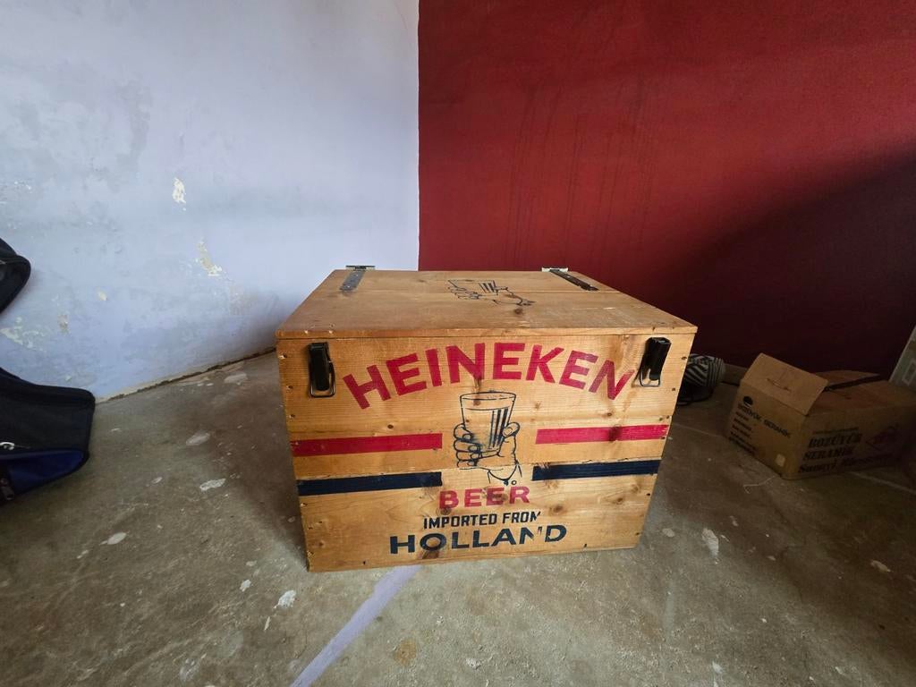 Zeldzaam Heineken Export Houten Krat - Vintage Bierkrat, Ophalen, Gebruikt, Overige typen, Heineken