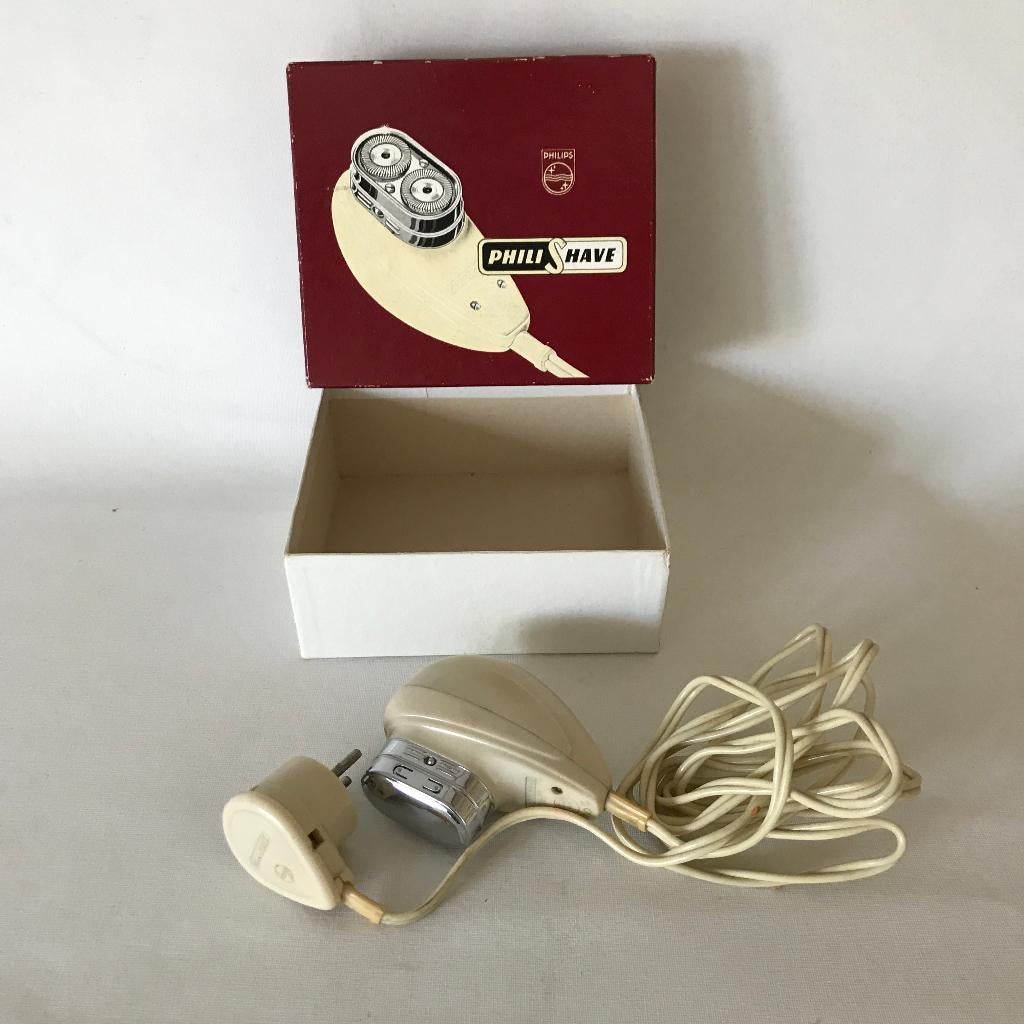 Art Deco Wit bakelieten/Melamine Philips Philishave in origi, Ophalen, Gebruikt, Scheren en Epileren