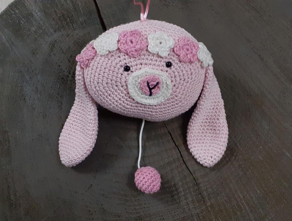 Muziekdoosje konijn rose - wit, Ophalen of Verzenden, Nieuw, Konijn