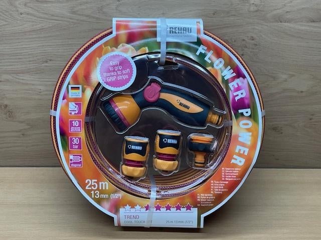 Tuinslang Rehau rood met assorti 25m., Tuin en Terras, Eddiys, Espel, Tuinslang, Nieuw