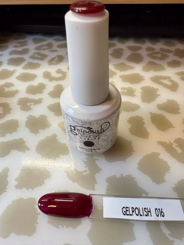 Gelpolish 016 rode gellak, Gebruikt, Ophalen of Verzenden, Rood, Handen en Nagels