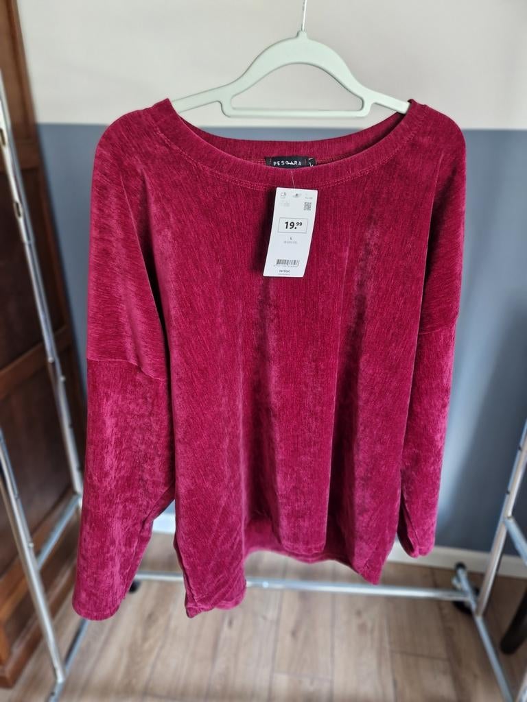 Nieuw Bordeaux Rood Shirt met Boothals - Maat L, Maat 42/44 (L), Pescara, Nieuw, Ophalen of Verzenden