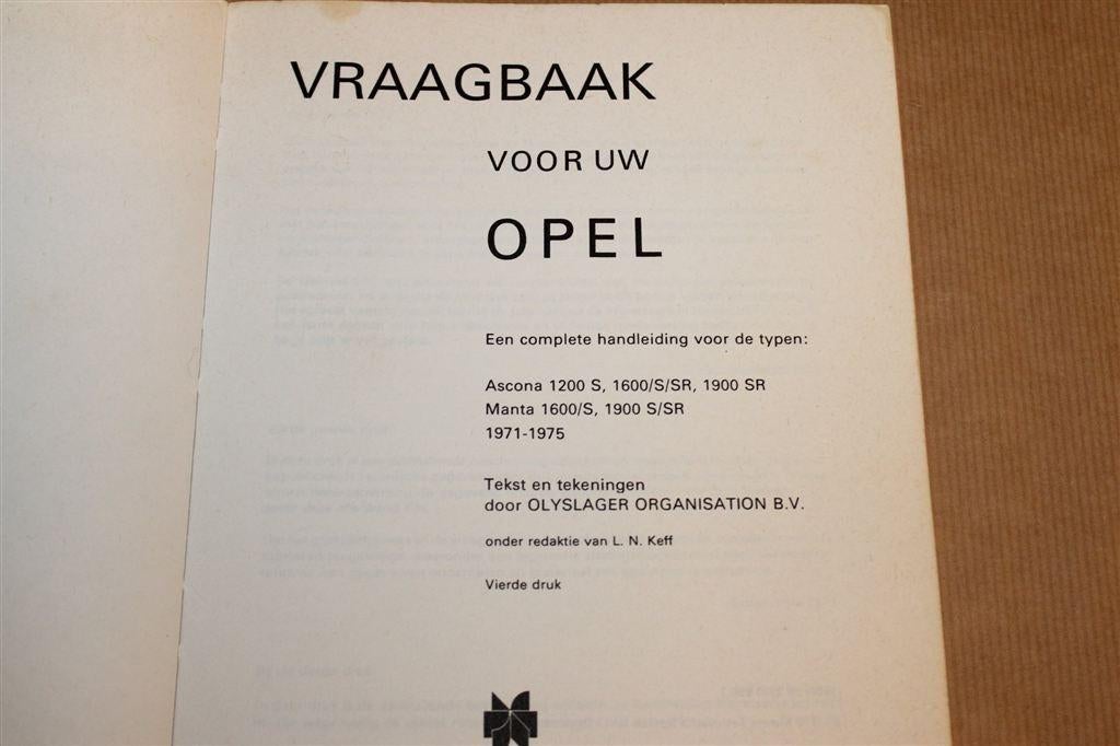Vraagbaak Opel Ascona & Manta 1971-1975 — Handleiding, Ophalen of Verzenden