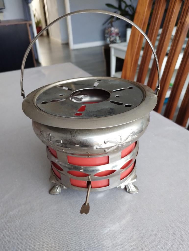 Antiek theelicht met oliebrander, Ophalen of Verzenden, Overige typen