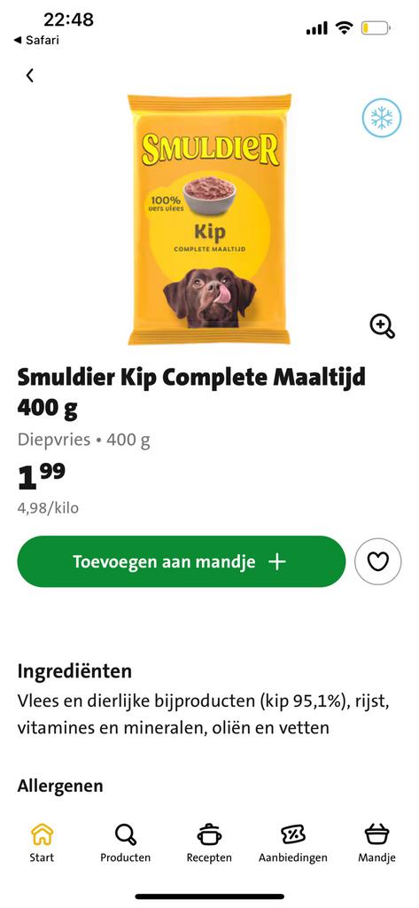 Smuldier vers vlees Kip, Dieren en Toebehoren, Dierenvoeding, Ophalen of Verzenden, Hond