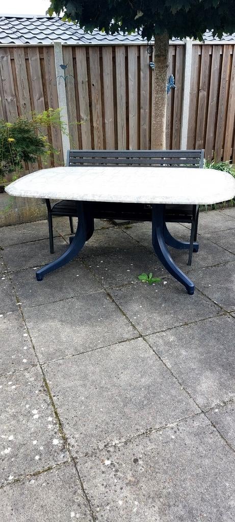 Hartman tuintafel met kunststof blad, Tuin en Terras, Tuintafels, Ophalen, Gebruikt, Rechthoekig, Kunststof