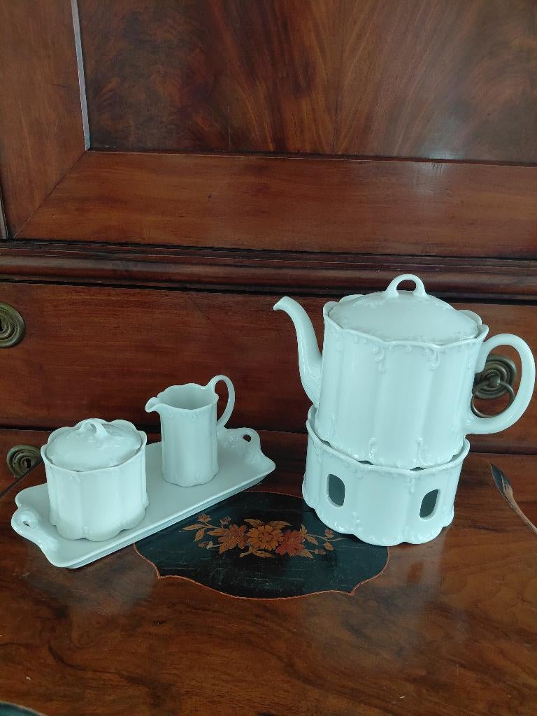 Rosenthal Monbijou weiss theepot/stoofje/melk/suikerset, Ophalen of Verzenden