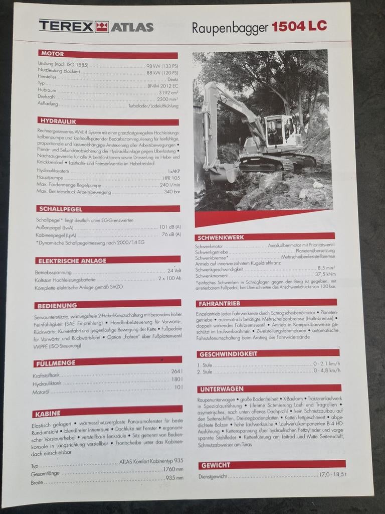 Terex Atlas 1504 LC Rupsgraafmachine, Ophalen of Verzenden