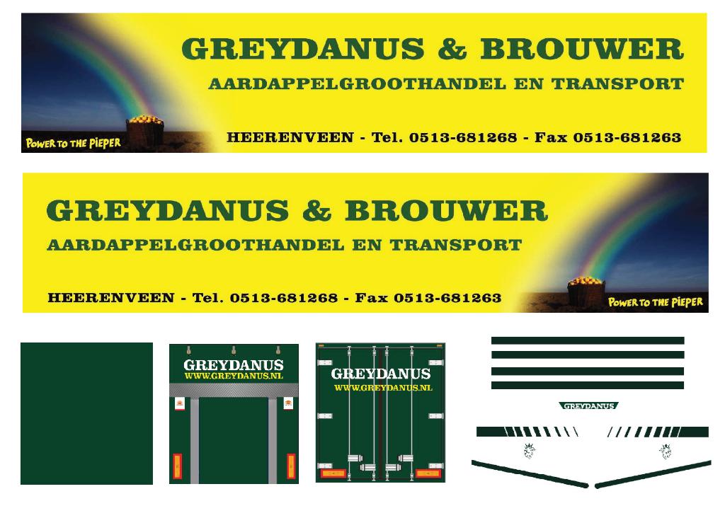 Vrachtauto decal 1:50 Greydanus & Brouwer Heerenveen, Hobby en Vrije tijd, Modelauto's | 1:50, Verzenden, Nieuw, Bus of Vrachtwagen